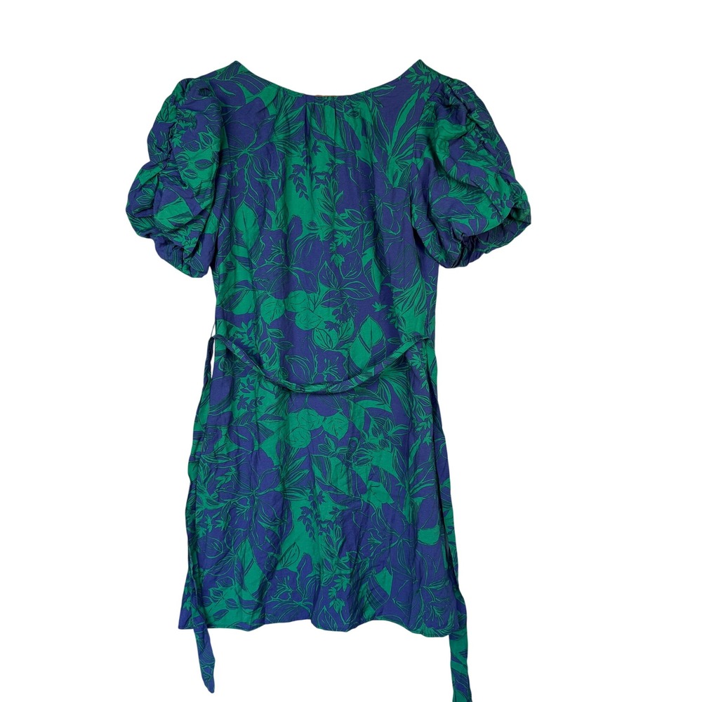 Tropical Floral Puff Sleeve Mini Dress Sz Medium | NWT | Stella & Julie Tahari - Picture 5 of 8